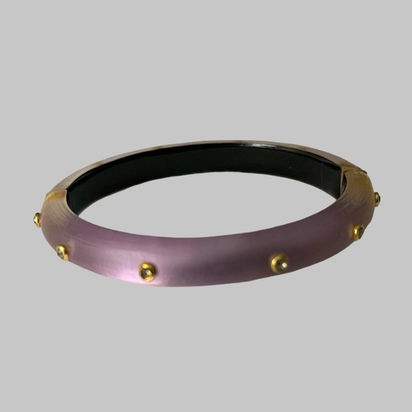 Alexis Bittar Lucite Crystal Hinged 
Bangle Bracelet Purple - Picture 4 of 7
